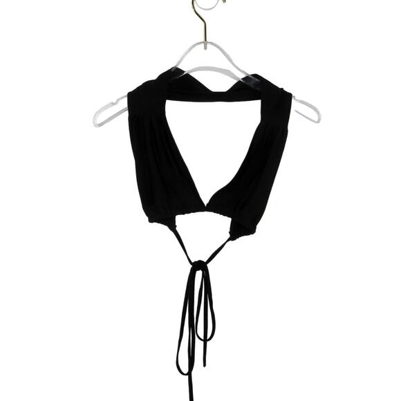 SHEIN Black Bralette Tie Tank Small Tiny Halter Crop Top Going Out Small - Picture 3 of 7